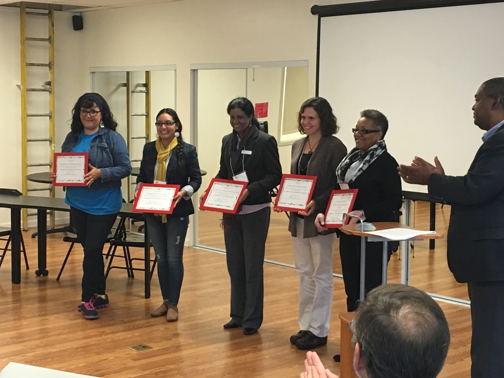 A few of our partner organizations receiving certificates in recognition of their new healthy policies